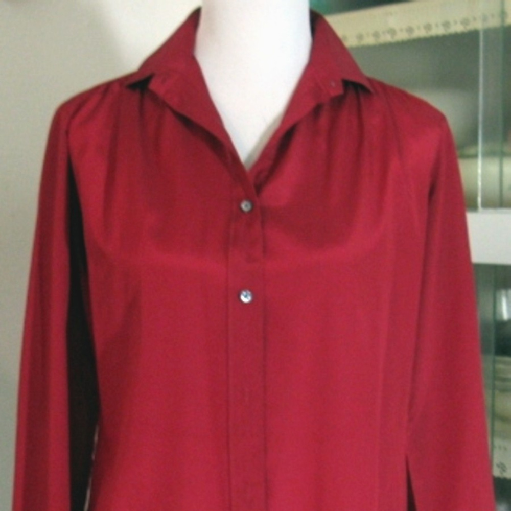 Ladies ROSE RED Poly BLOUSE